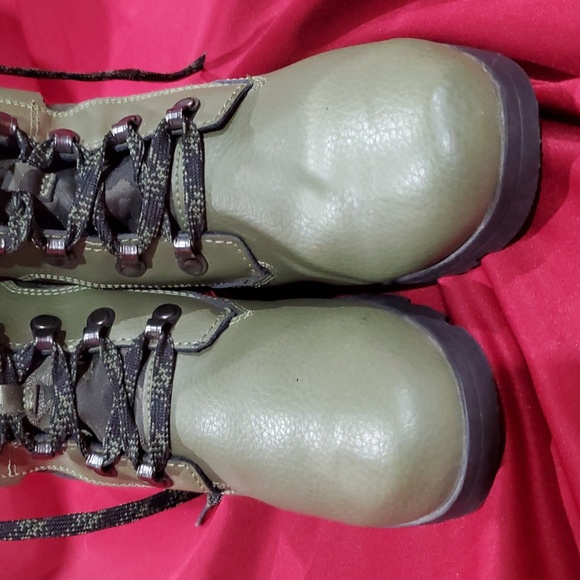 Sorel army green and camo combat boots lace up and side zipper - Picture 7 of 11